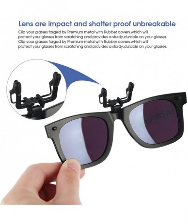 Oval Clip-on Sunglasses Unisex Polarized Frameless Lens Flip Up Clip on Sunglasses Eyeglass-1-Piece clip on glasses - CO187K5...