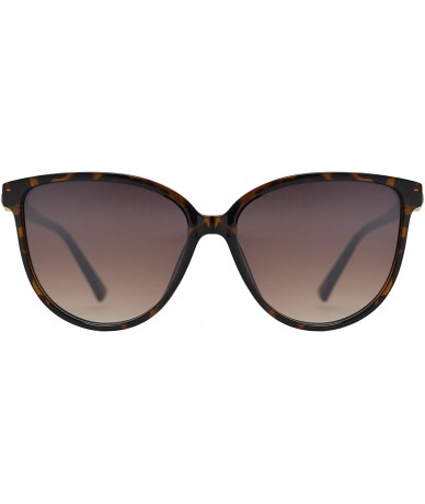 Cat Eye Womens Cat Eye Sunglasses with Flat Lens and Rhinestones UV Protection - Tortoise + Brown - CL195EIS0RS $25.55