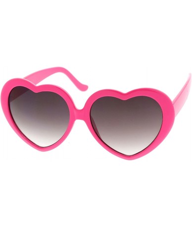 Oversized Women's Oversize Gradient Lens Heart Sunglasses 55mm - Hot Pink / Lavender - C312NR3PODL $23.08