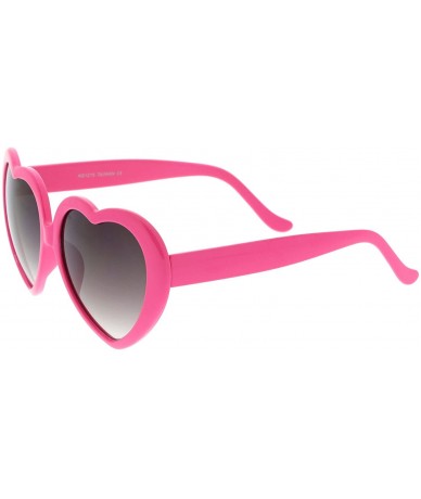 Oversized Women's Oversize Gradient Lens Heart Sunglasses 55mm - Hot Pink / Lavender - C312NR3PODL $23.08