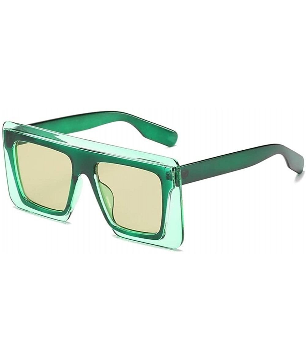 Oversized Trendy Oversized Square Sunglasses for Women Large Double Frame Shades UV Protection - C6 Green Green - C0190L6O6ET...