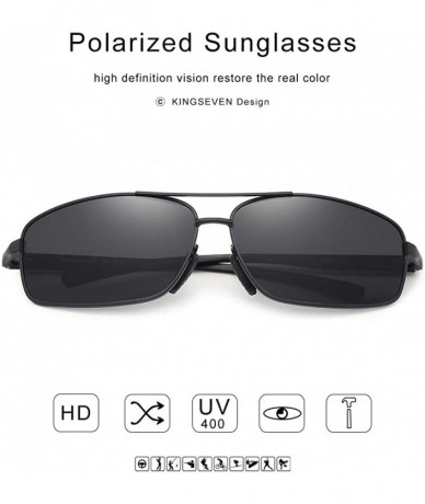 Square Men Retro Polarized Sunglasses Square Classic - Black - C4195ZAYGE3 $26.56