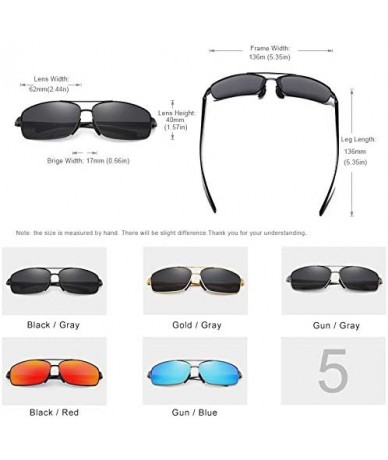 Square Men Retro Polarized Sunglasses Square Classic - Black - C4195ZAYGE3 $26.56