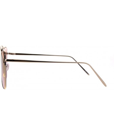 Rectangular Womens Futuristic Flat Retro Rectangular Pilots Metal Rim Sunglasses - Gold Pink - C91869RUT4R $23.86