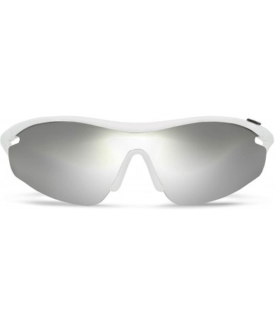 Sport Zeta White Fishing Sunglasses with ZEISS Super Silver Mirrored Lenses - CQ1808SNHX8 $32.70