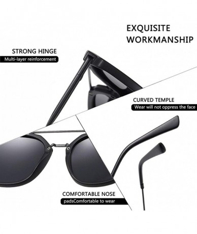 Square Square Frame Sunglasses for Men Driving Sun Glasses Summer Eyewear UV400 - C1matte Black - CO199HTSOKL $25.68