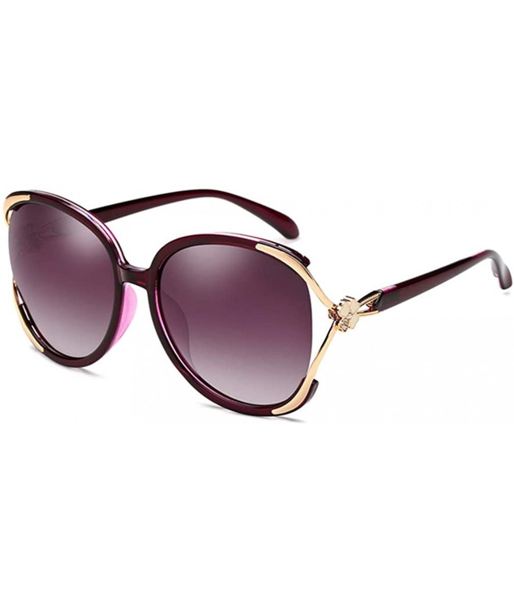 Aviator Women's Fashion Polarized Sunglasses UV 400 Lens Protection - Purple - CS18RDC0I5S $50.24