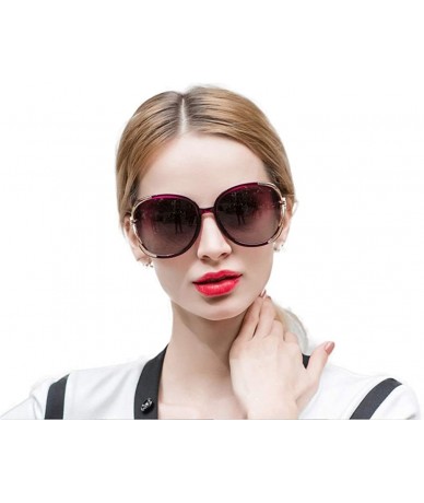 Aviator Women's Fashion Polarized Sunglasses UV 400 Lens Protection - Purple - CS18RDC0I5S $50.24