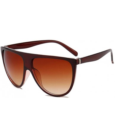 Goggle Sunglasses Fashion Large Frame Toad Mirror Street Shot With Sunglasses - Tea Box It's Light Brown. - CR18TMRCK0A $17.59