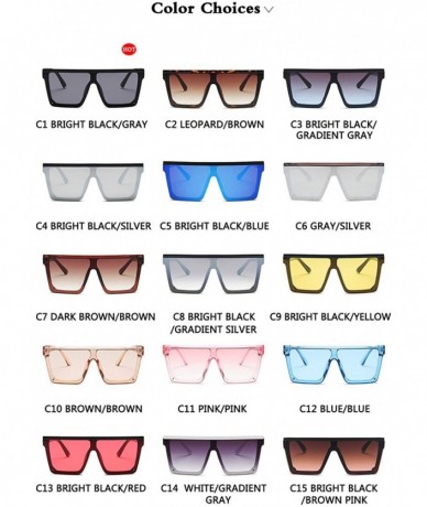 Oval Flat Top Sunglasses Men Women Er Square Shades Gradient Sun Glasses Cool One Piece UV400 Mirror - C11 - C1198AHUZY9 $54.55