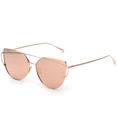 Rimless Sunglasses Fashion Twin Beams Classic - Rose Gold - CK18DKKLSR7 $17.17