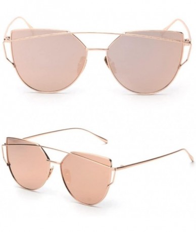 Rimless Sunglasses Fashion Twin Beams Classic - Rose Gold - CK18DKKLSR7 $17.17