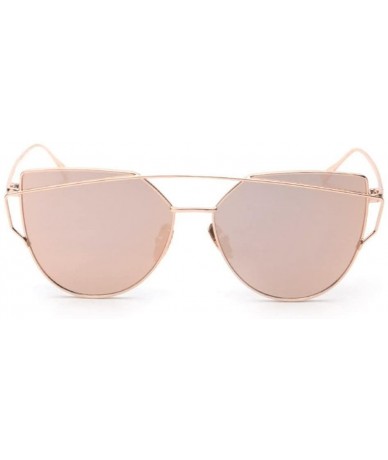 Rimless Sunglasses Fashion Twin Beams Classic - Rose Gold - CK18DKKLSR7 $17.17