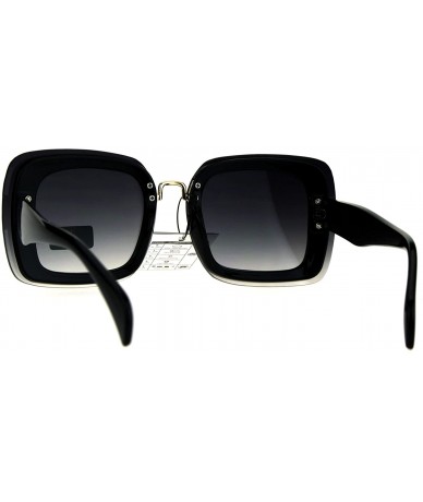 Rimless Rimless Rectangular Luxury Designer Fashion Womens Plastic Sunglasses - Black - CJ182E59EAC $19.90