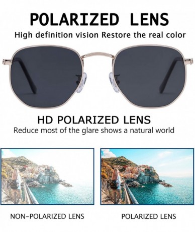 Round Medium Unisex Polygon Polarized Sunglasses - Gold Frame With Smoke Lens - CZ196HLWY0H $18.84