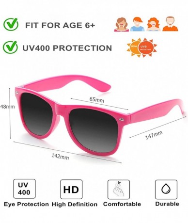 Square 12 Pack Vintage 80's Retro Unisex Neon Sunglasses Party Favors for Kids and Adults - Hot Pink - CI198DQ3A3G $30.30