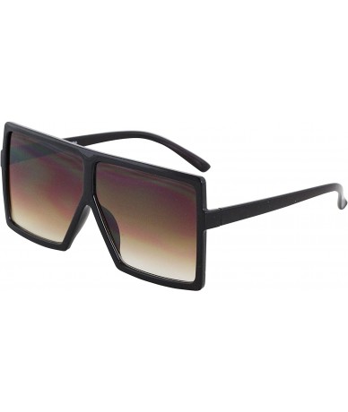 Oversized Square Oversized Sunglasses for Women Men Flat Top Fashion Shades - Black/Brown Gradient - C818T97LOXN $23.30