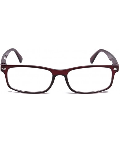 Rectangular Unisex Translucent Simple Design No Logo Clear Lens Glasses Squared Fashion Frames - Red - CM11EA5360X $18.40