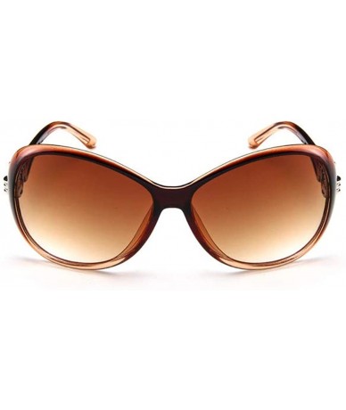 Oval Vintage Polarized Oval shape Sunglasses for Women Classic Designer Style UV400 Protection Frame - Brown - C91960SCD97 $2...