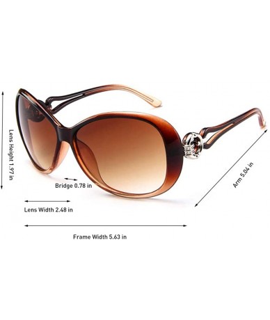 Oval Vintage Polarized Oval shape Sunglasses for Women Classic Designer Style UV400 Protection Frame - Brown - C91960SCD97 $2...