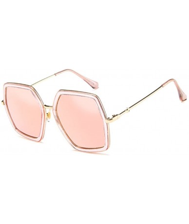 Square MOD-Style Interesting Polygon Personality Without Intensity SunGlasses - White Pink - CE189SUZSRC $38.74