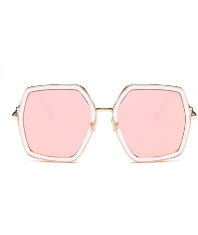 Square MOD-Style Interesting Polygon Personality Without Intensity SunGlasses - White Pink - CE189SUZSRC $38.74