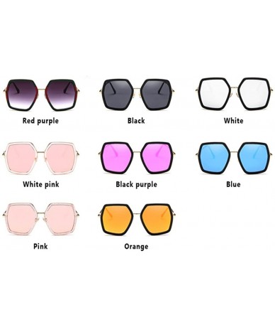 Square MOD-Style Interesting Polygon Personality Without Intensity SunGlasses - White Pink - CE189SUZSRC $38.74