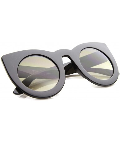 Oversized Womens Bold High Point Tinted Lens Oversize Cat Eye Sunglasses 48mm - Shiny Black / Smoke Gradient - CI12H0L903B $1...