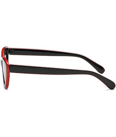 Sport Men and women Oval Sunglasses Fashion Simple Sunglasses Retro glasses - Red Black - CR18LLCUQ0S $17.81