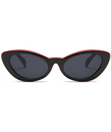 Sport Men and women Oval Sunglasses Fashion Simple Sunglasses Retro glasses - Red Black - CR18LLCUQ0S $17.81