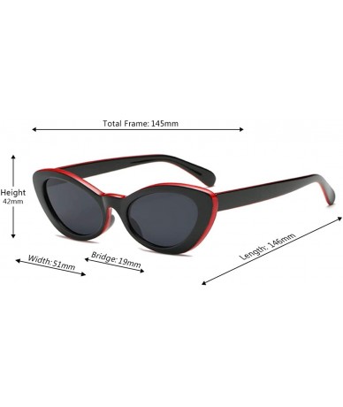 Sport Men and women Oval Sunglasses Fashion Simple Sunglasses Retro glasses - Red Black - CR18LLCUQ0S $17.81