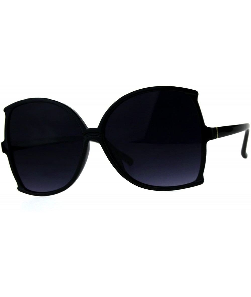 Oversized Womens Oversize Butterfly Funk Plastic Gradient Sunglasses - Black Smoke - CA18CRN5Z86 $17.60