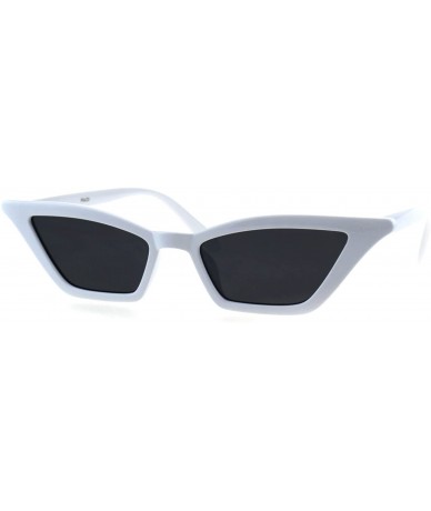 Cat Eye Womens Narrow Goth Cat Eye Vintage Retro Mod Sunglasses - White Black - CL18G7QZUL2 $18.86