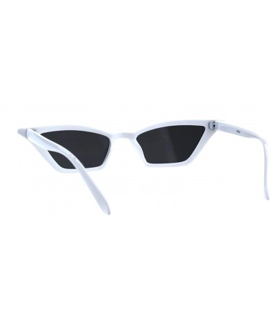 Cat Eye Womens Narrow Goth Cat Eye Vintage Retro Mod Sunglasses - White Black - CL18G7QZUL2 $18.86