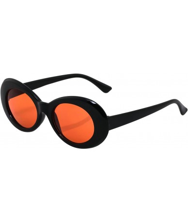 Oval Vintage NIRVANA Kurt Cobain Round Sunglasses For Women Men Eyewear (Black-Orange- 65) - C2183QA4EZ0 $19.88