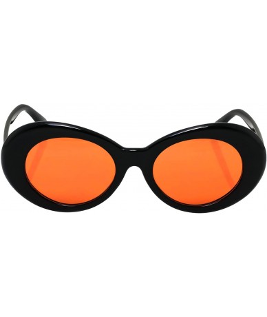 Oval Vintage NIRVANA Kurt Cobain Round Sunglasses For Women Men Eyewear (Black-Orange- 65) - C2183QA4EZ0 $19.88