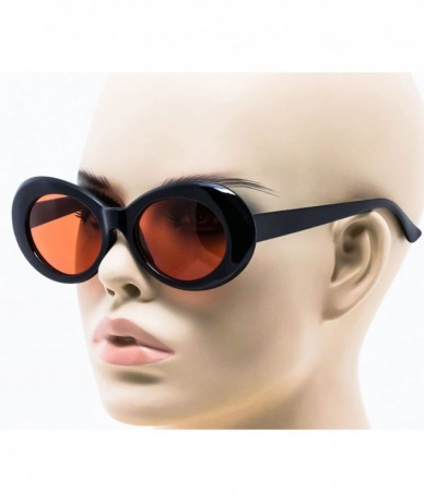 Oval Vintage NIRVANA Kurt Cobain Round Sunglasses For Women Men Eyewear (Black-Orange- 65) - C2183QA4EZ0 $19.88